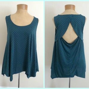 SALE Rock&Republic Blue Green Keyhole Tank Top
